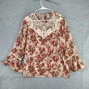 Lauren Conrad Blouse Disney Snow White Womens Size XL Multicolor Floral